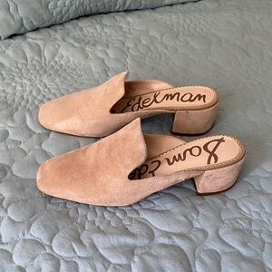 Sam Edelman Adair Beige Suede Women's Block heel Mules